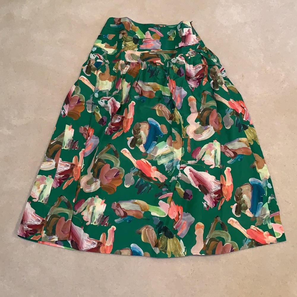 Alemais Green Floral A-Line Midi Skirt - Picture 2 of 5